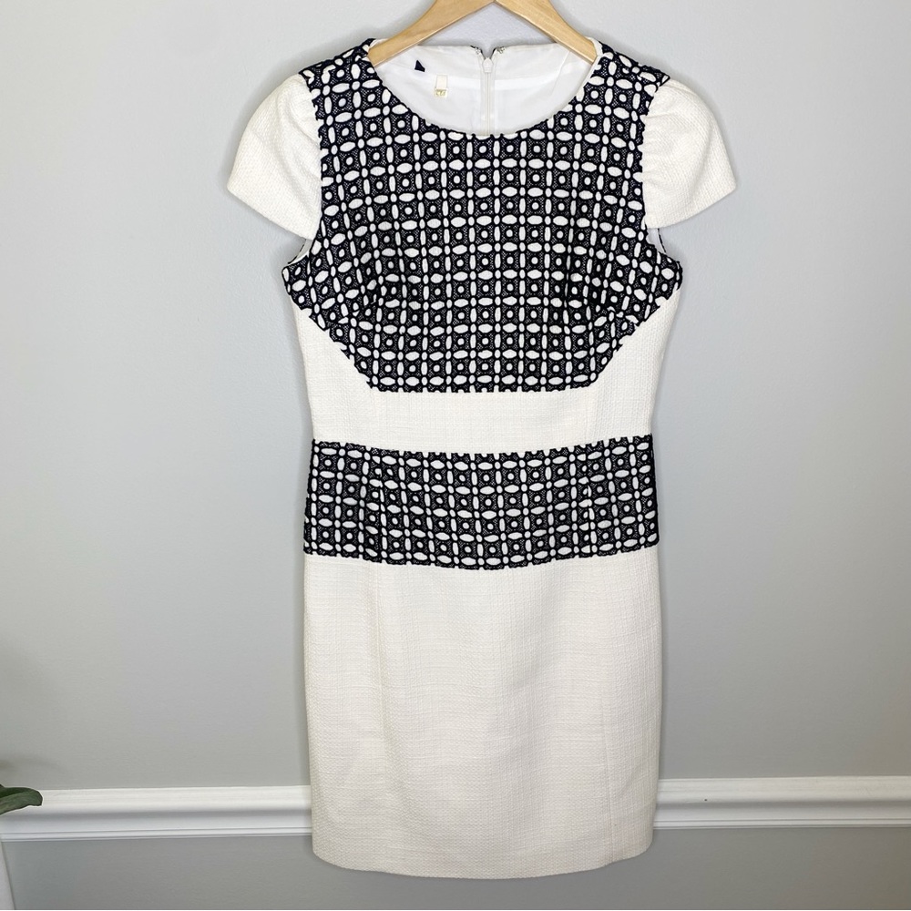 Anthropologie 4C White Black knit dress
